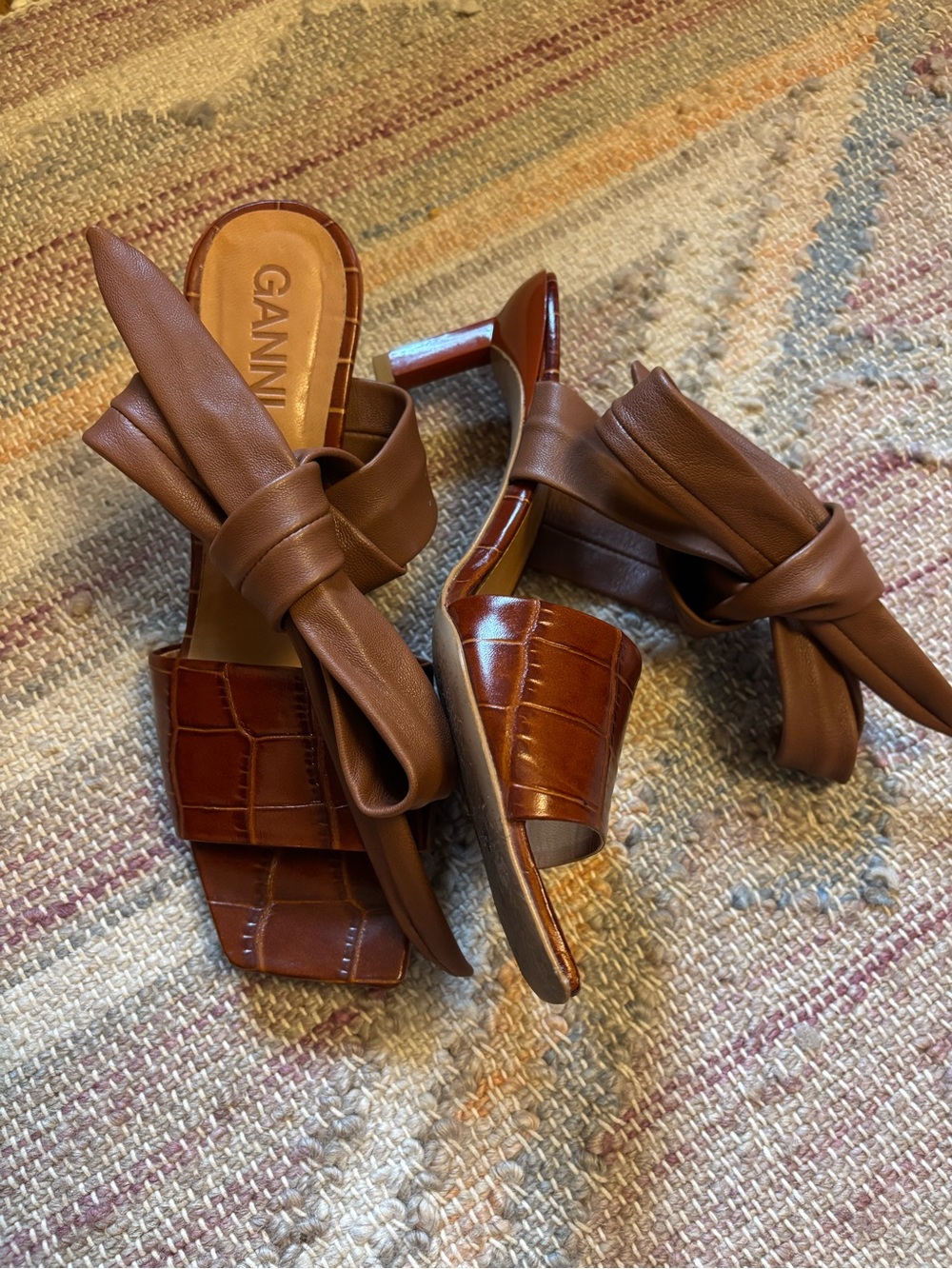 GANNI women’s leather heeled sandals